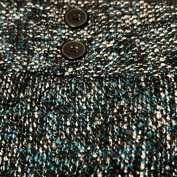 Ann Taylor Loft Size 12 Mini skirt Teal Black and White - Picture 2 of 7